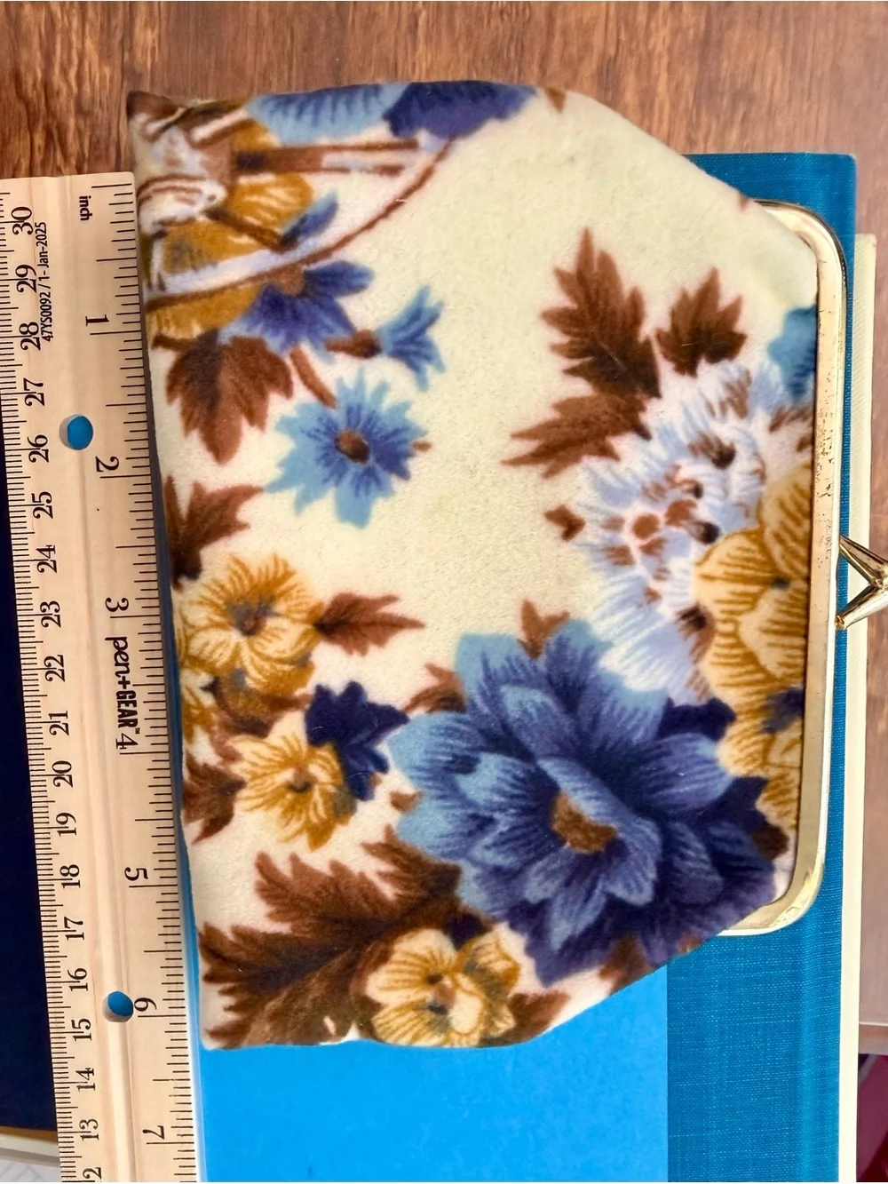 Vintage Floral Velvet Kiss-Lock Purse Set | 3-Piece Retro Coin Purse Set | 60’s